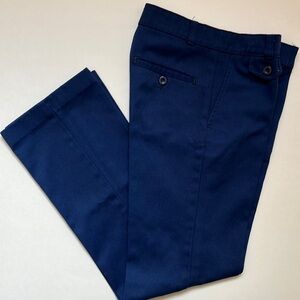 1970s Vintage Pants Sears Boys 14 Slim Perma-Prest Navy Blue Trousers